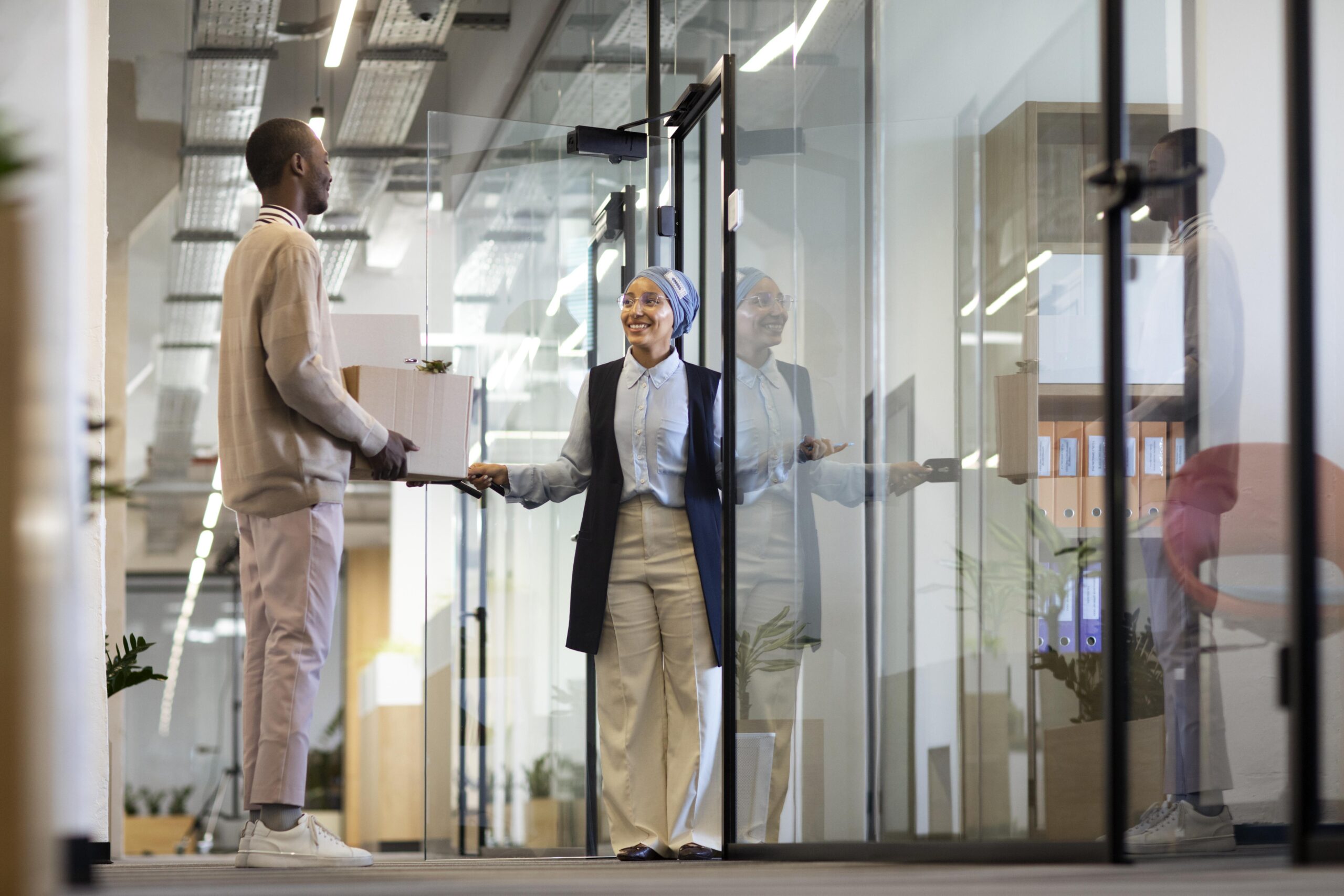 professional office cleaning hallway